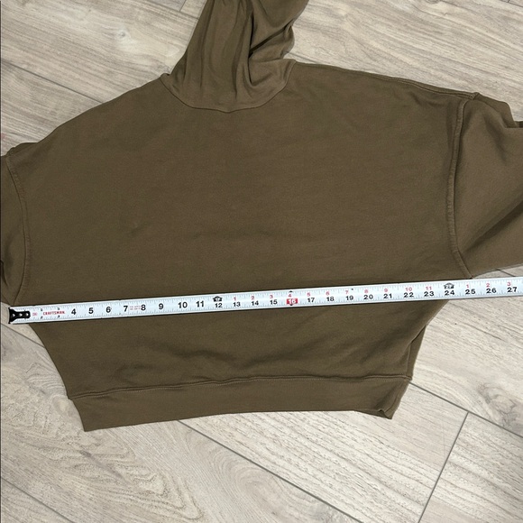 Agolde Ballon Sleeve Turtleneck Pullover Sweatshirt Womens M Green100% Cotton - Picture 13 of 13